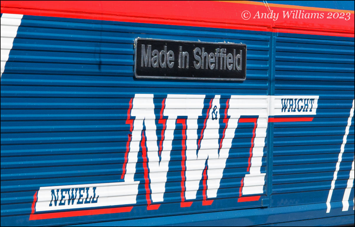 "Made in Sheffield" nameplate on 66747