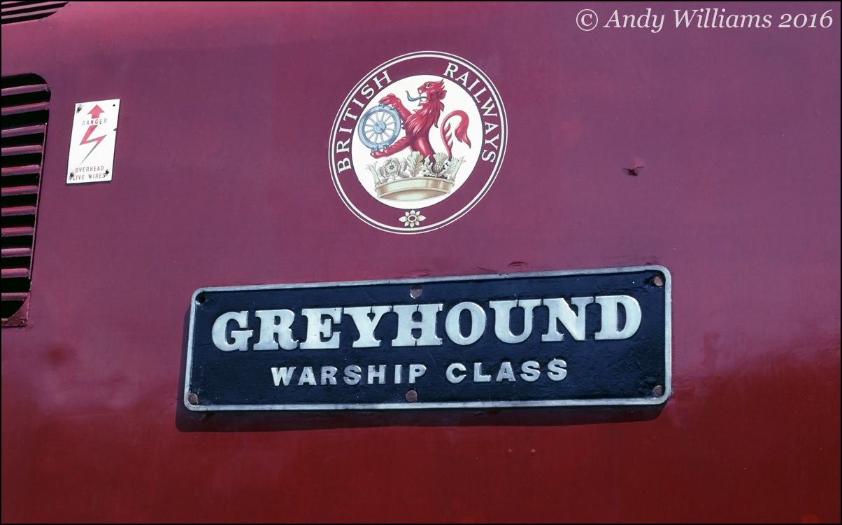 Nameplate of D821 Greyhound