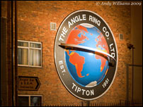 Angle Ring company sign, Tipton