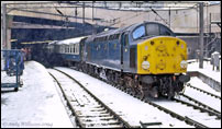 40022 in the snow at Birmingham New St