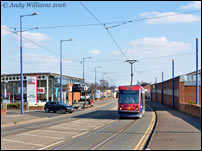 Tram 08 on the Bilston Road, Wolverhampton